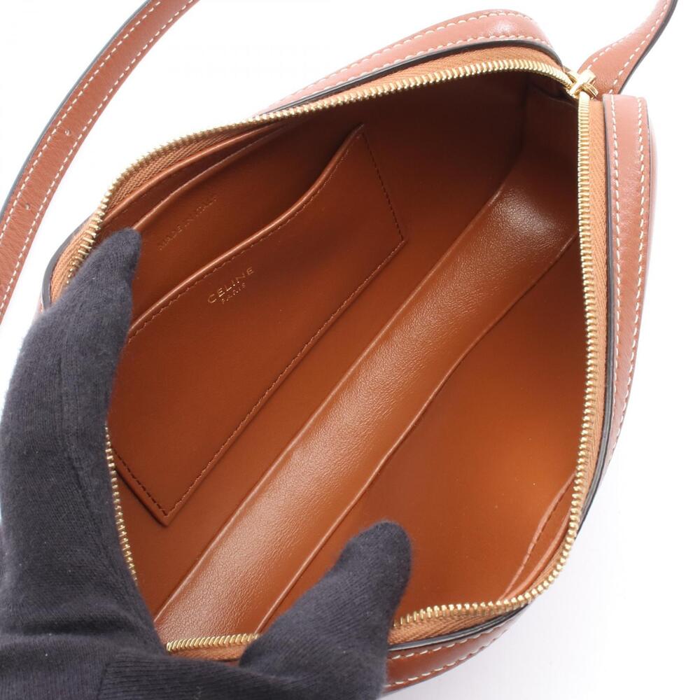 Celine Cuir Triomphe Camera Bag Shoulder Leather Brown - Picture 3 of 4